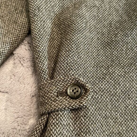 Women's Vtg Evan Picone Green Herringbone Tweed Jacket Coat Size 10 - Picture 12 of 16